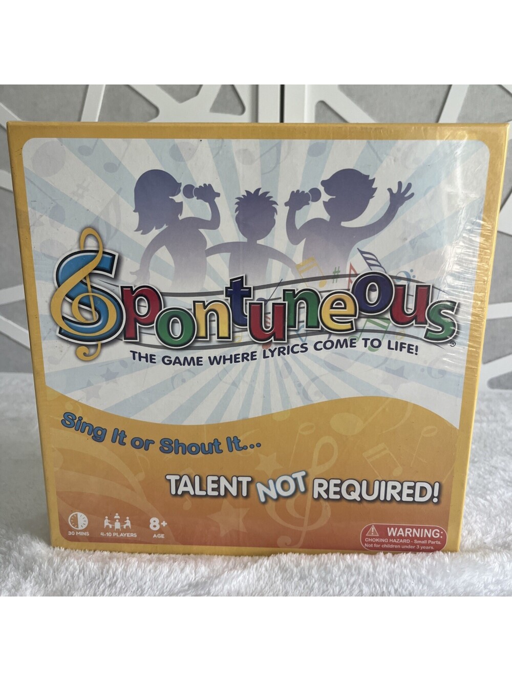 AWARD-WINNING MUSIC TRIVIA Spontuneous Board Game Lyrics Come To Life NEW Yellow